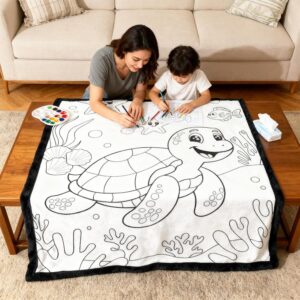 Kids Color-In Blanket - Turtle (US)