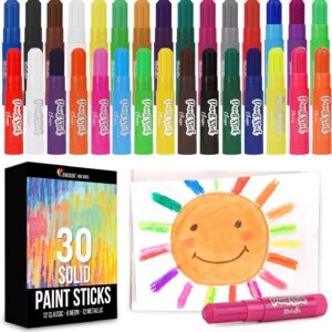 Mess-free washable tempera paint sticks for kids and toddlers.