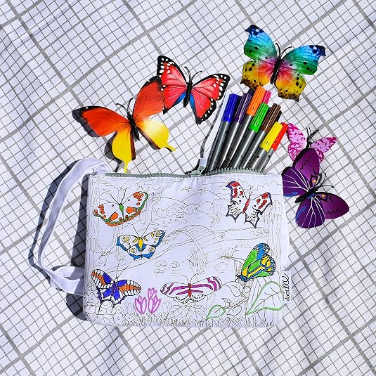 Kids DIY Color-In Butterfly Crossbody Bag - Image 3