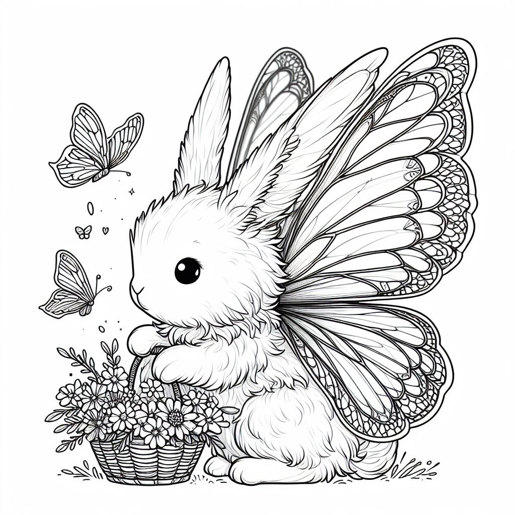 Adorable Fantasy Creatures Enchanted Realms Coloring Page Preview
