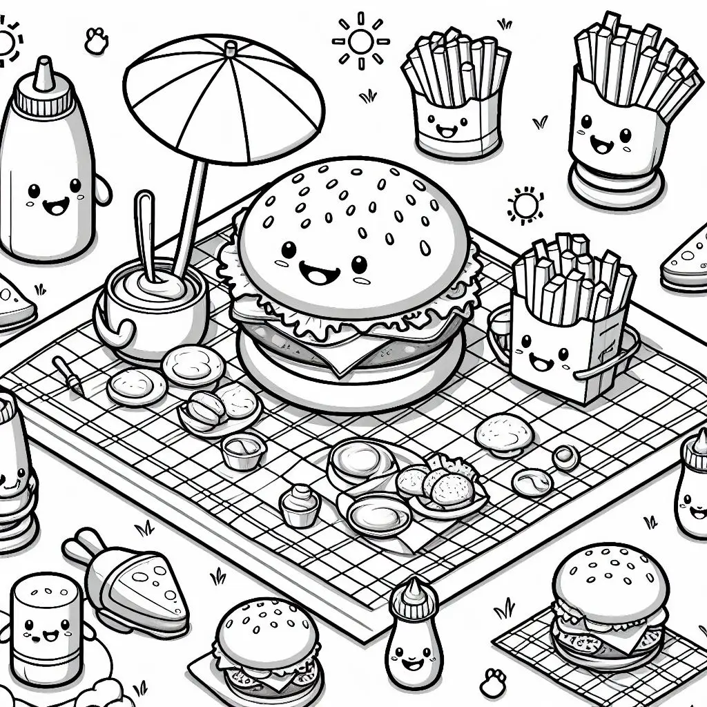 Free Printable Burger Buddies Coloring Page