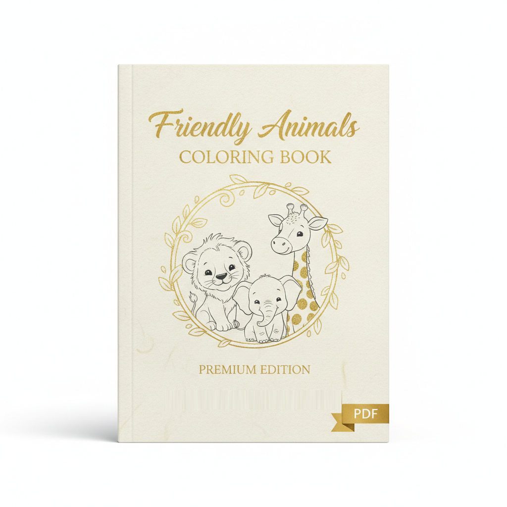 Friendly Animals – Coloring Book