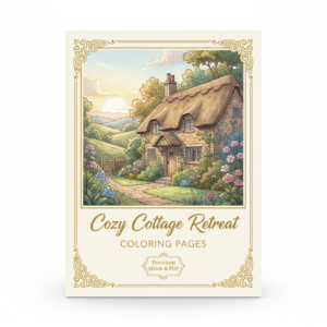 50 Cozy Cottages & Cabins Printable Coloring Pages Pack - Special Promo